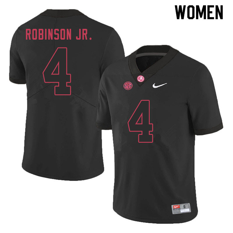 Alabama Crimson Tide Women's Brian Robinson Jr. #4 Black NCAA Nike Authentic Stitched 2020 College Football Jersey VL16S43GC